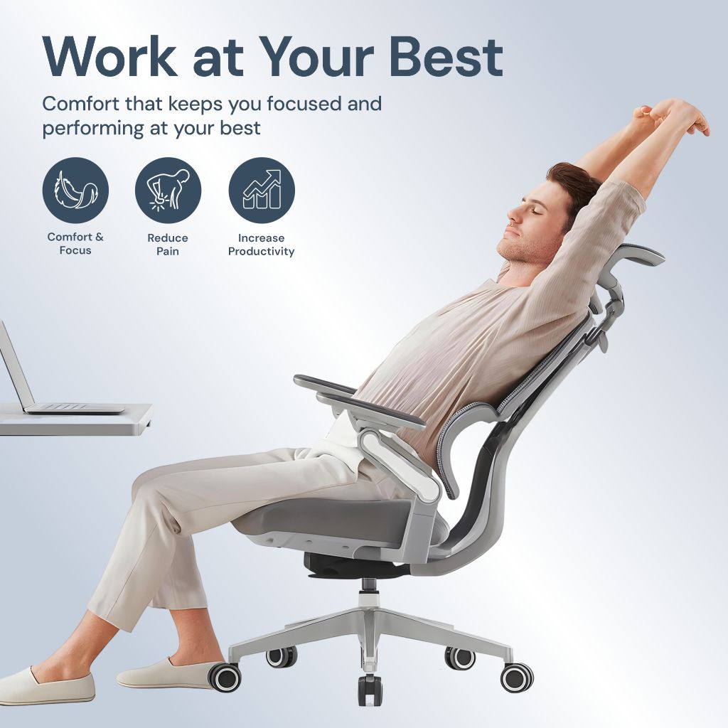 Chaise de Bureau Apex en Maille Haute Performance — Ergonomie Avancée