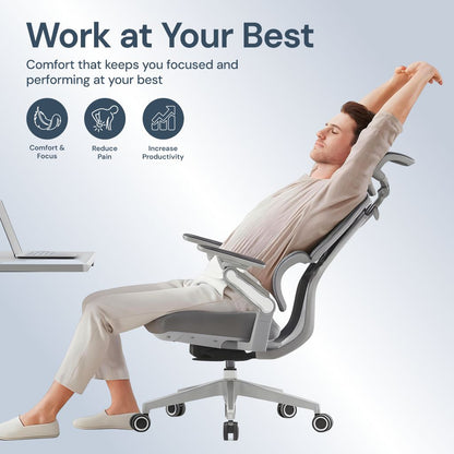 Chaise de Bureau Apex en Maille Haute Performance — Ergonomie Avancée