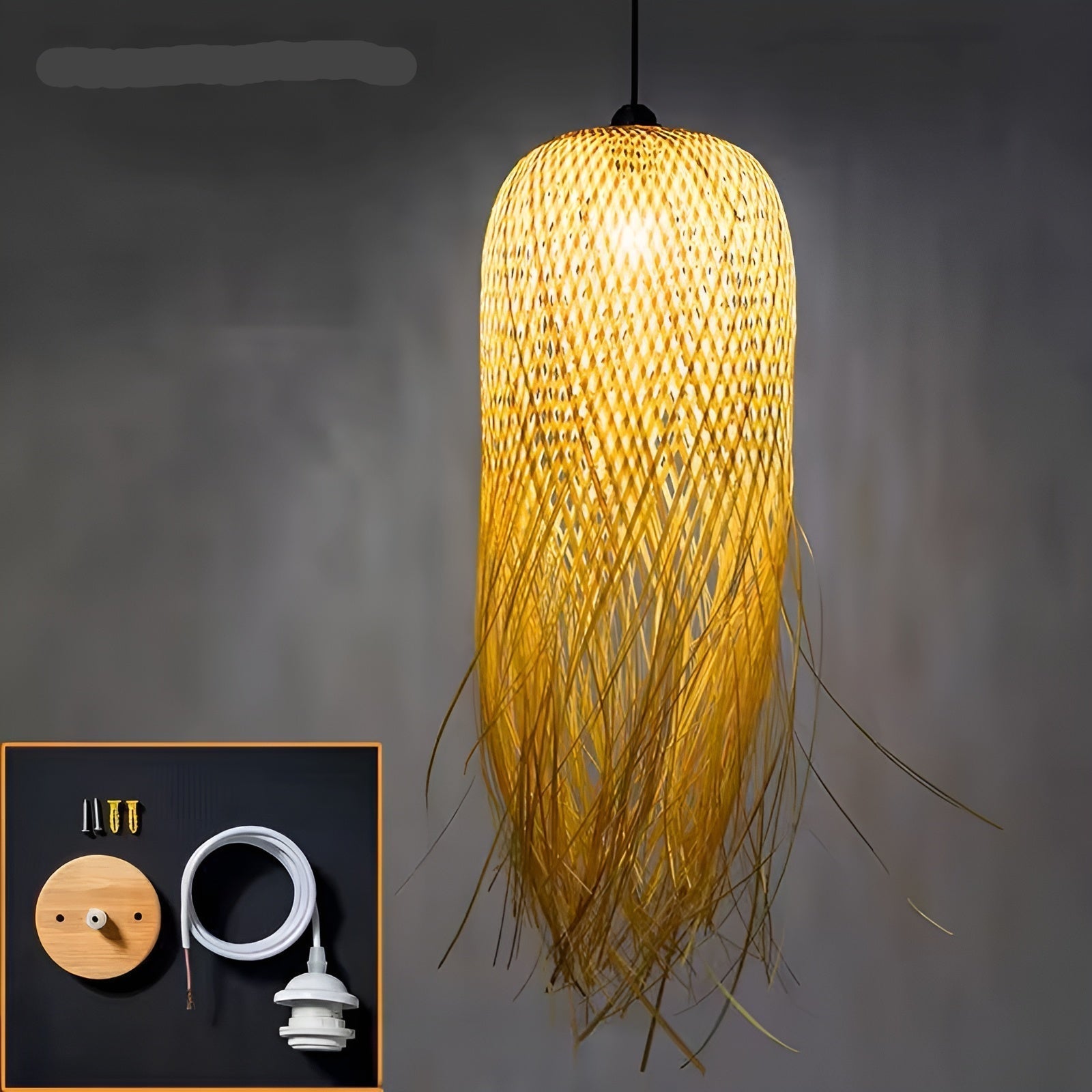 Suspension Bambou Tissé Main | Éclairage Organique Salon de Thé et Restaurant