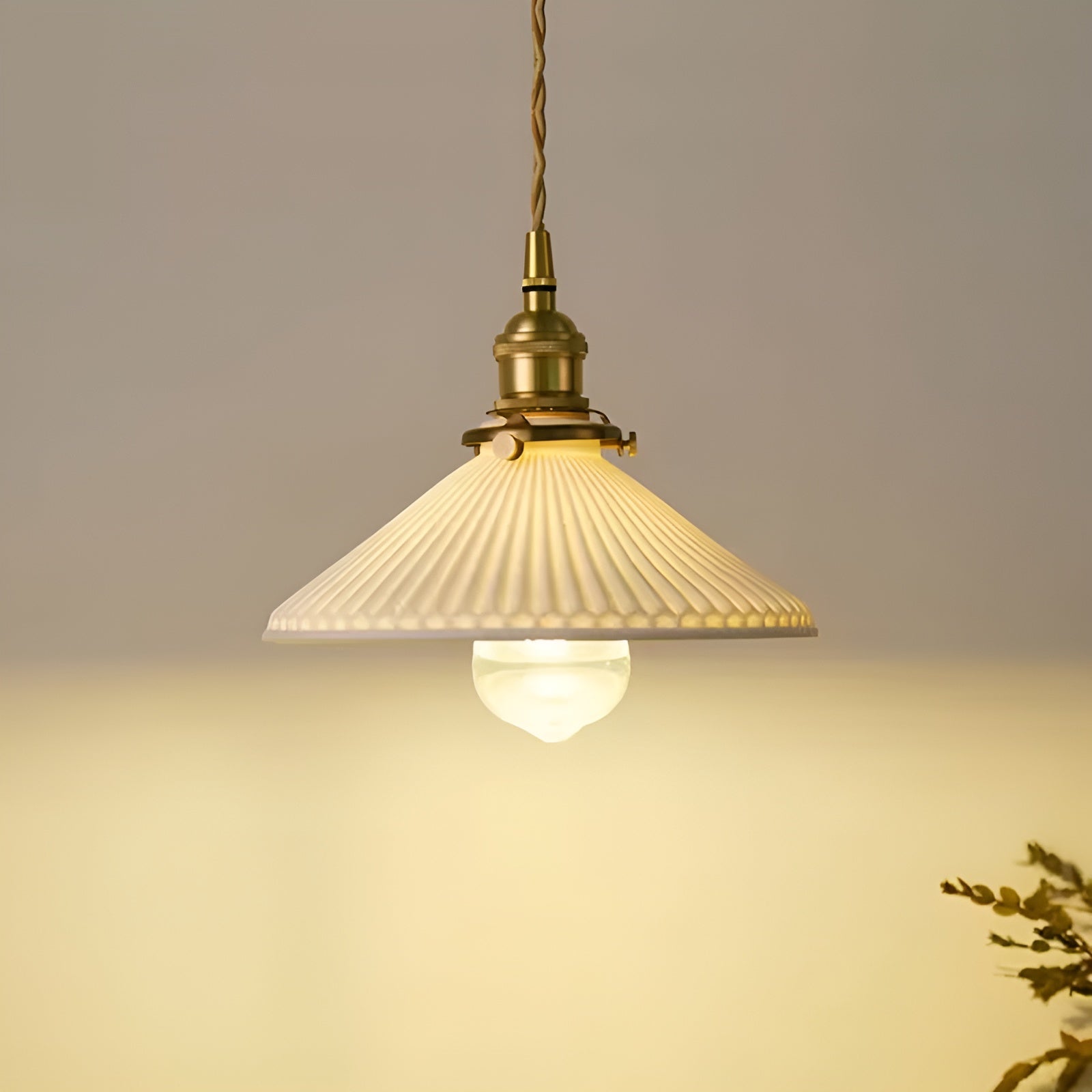 AmberZen Suspension Céramique et Verre Ambre Vintage | Chaleur Artisanale