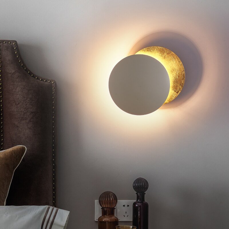 Applique Éclipse Élégante | Lumière Blanche Chaude pour Salon Moderne