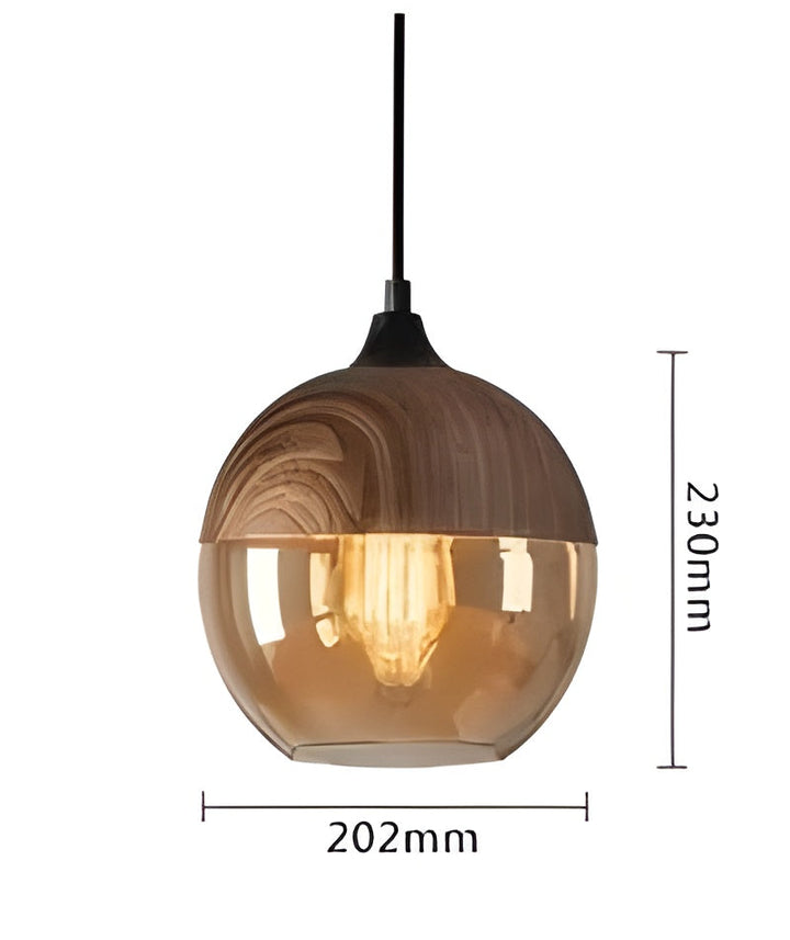 RusticLuxe Suspension Bois Vintage Luxe | Boule ou Cylindre pour Salon
