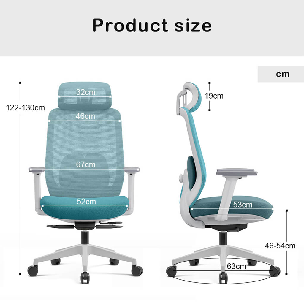 Chaise de Bureau Ergonomique Aera en Maille — 7 Couleurs disponibles