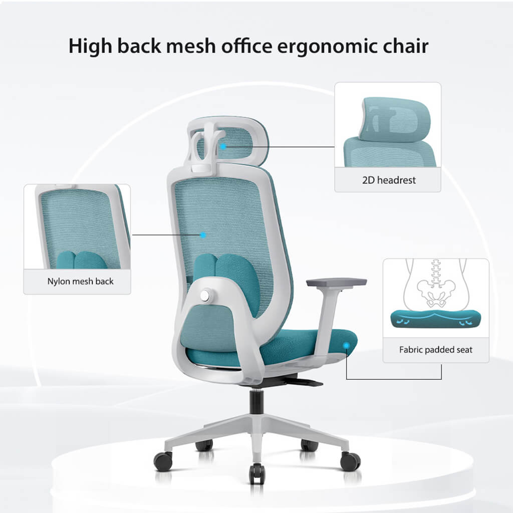 Chaise de Bureau Ergonomique Aera en Maille — 7 Couleurs disponibles