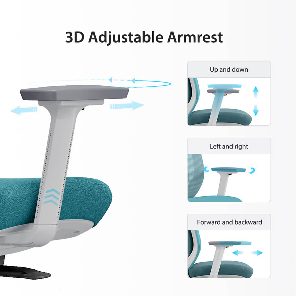 Chaise de Bureau Ergonomique Aera en Maille — 7 Couleurs disponibles