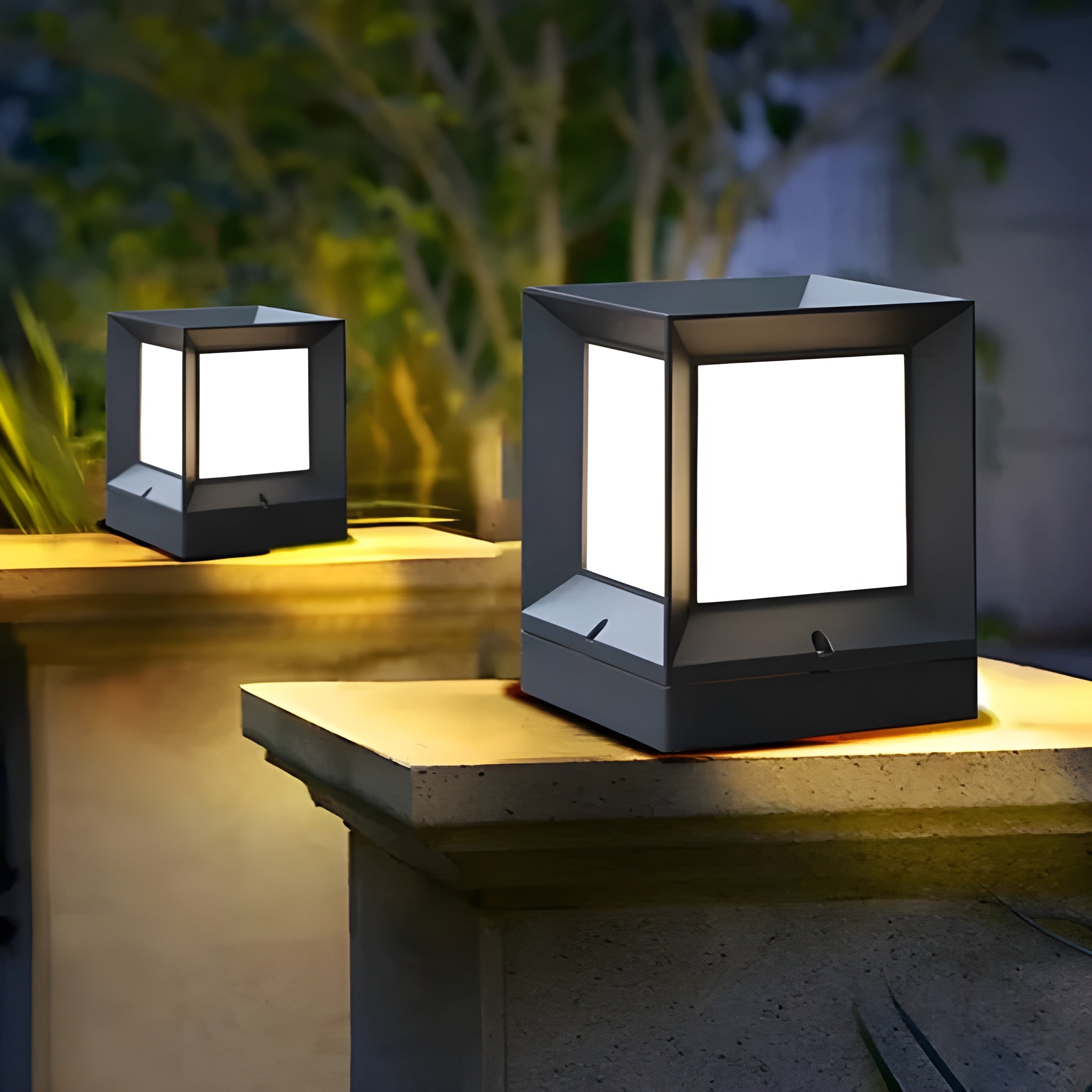 GroveGlow Lampe Colonne LED Extérieur | Jardin et Allée 15×15×19cm