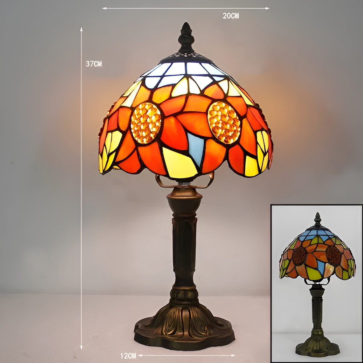 Lampe Baroque Verre Artisanale | Décoration Luxueuse pour Bureau et Maison