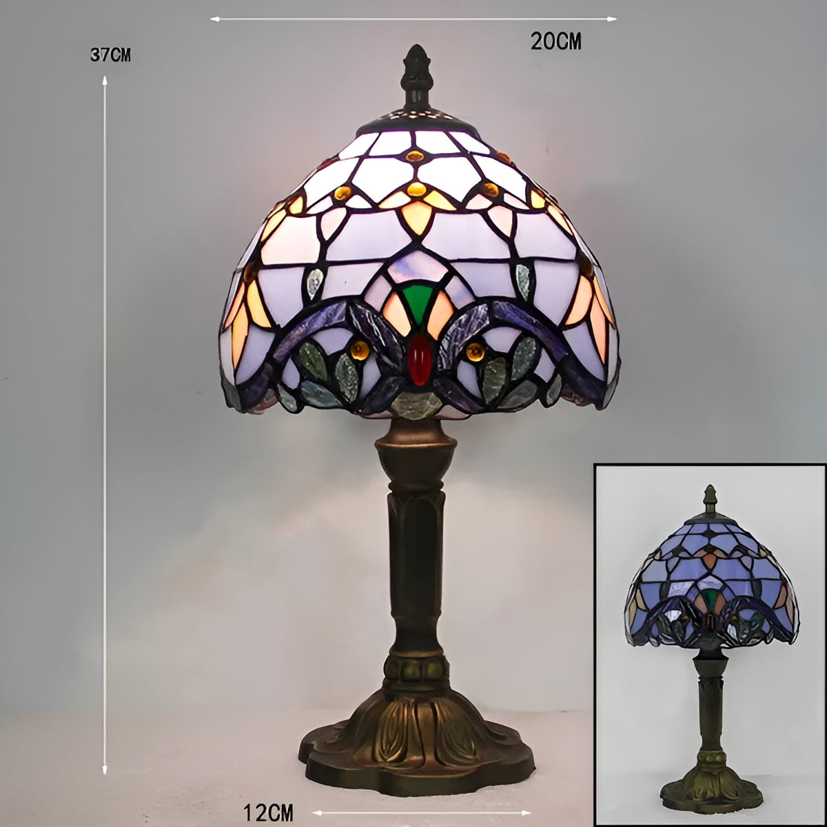 Lampe Baroque Verre Artisanale | Décoration Luxueuse pour Bureau et Maison