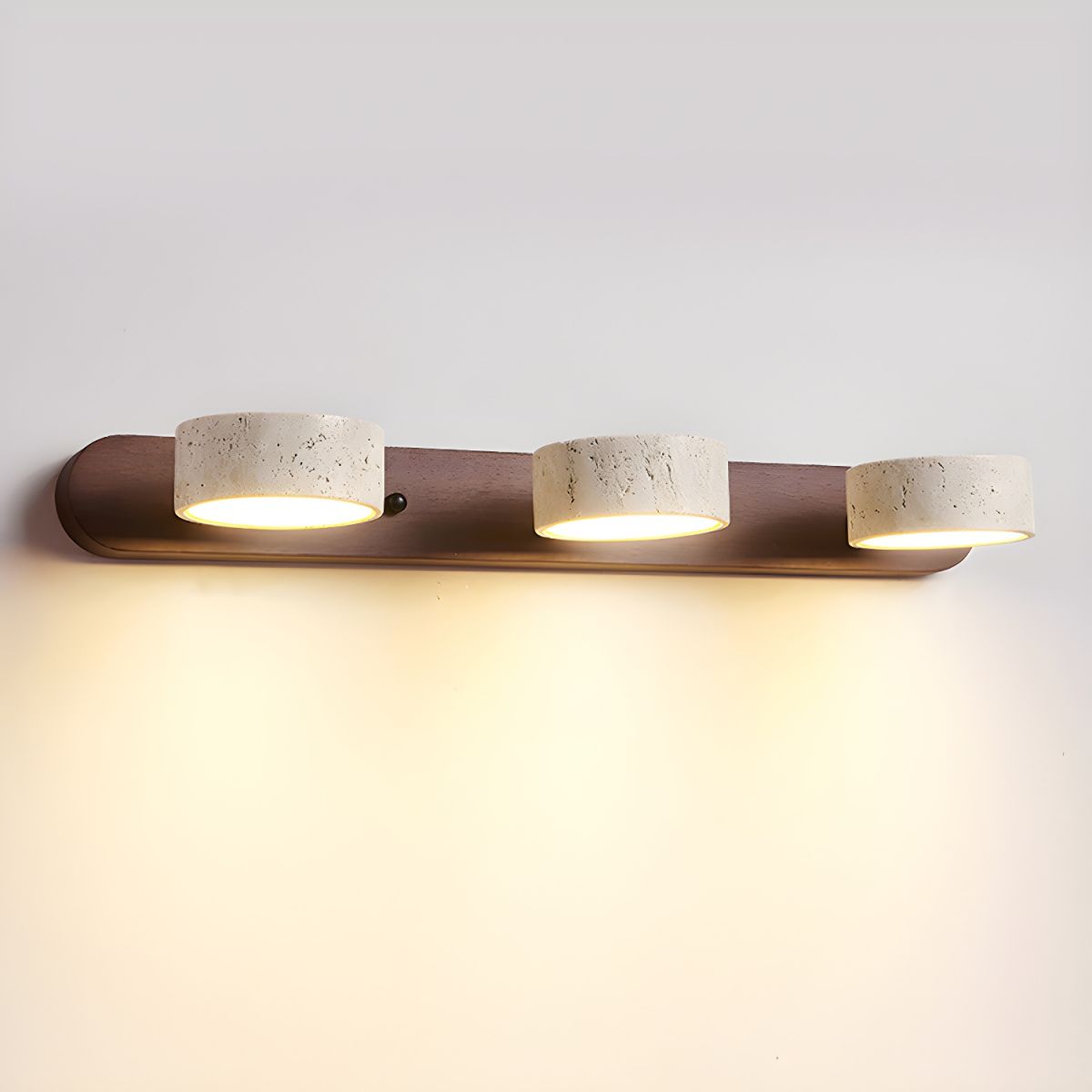 Applique Travertin Bois Duo | 2 ou 3 Sources de Lumière LED Minimaliste