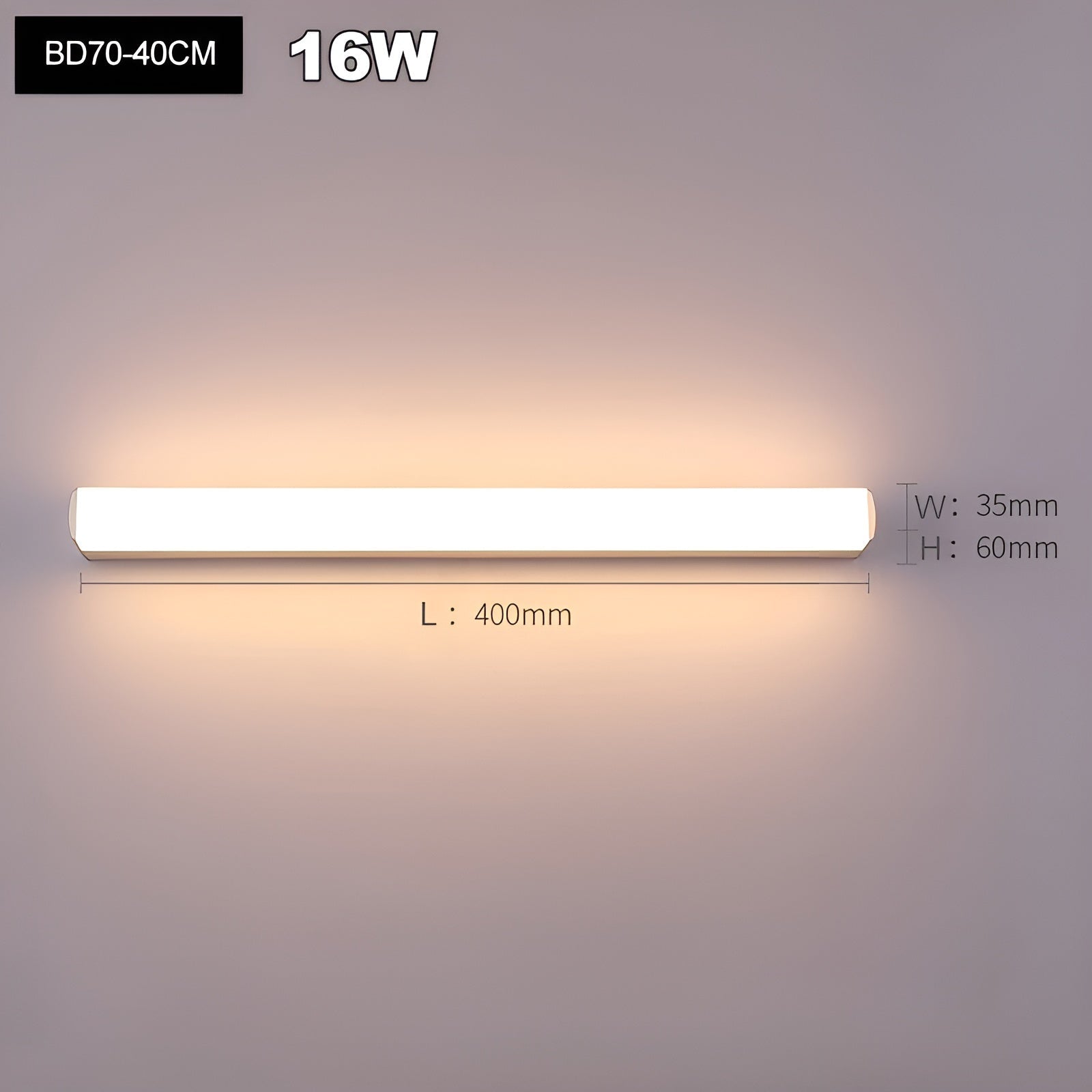 Miroir LED Résistant Humidité | Stylé Salle de Bain et Chambre 41cm Chaud ou Froid