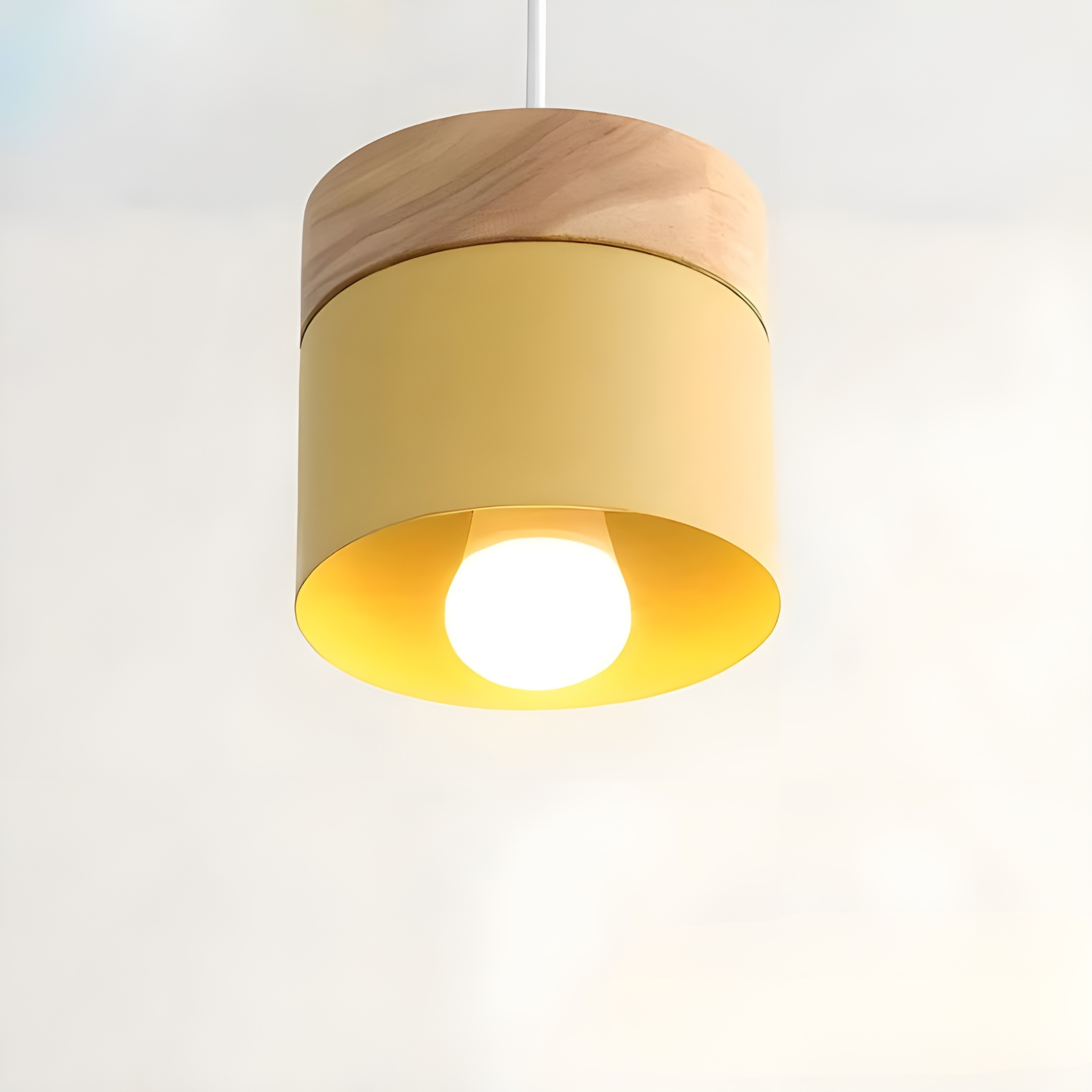 LoftCharm Suspension Bois Nordic Loft | Blanc ou Vert pour Salon et Loft