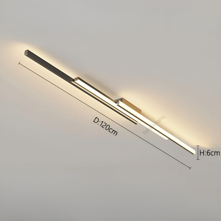Plafonnier LED Long et Fin | Couloir Escalier et Chambre Blanc Chaud Élégant