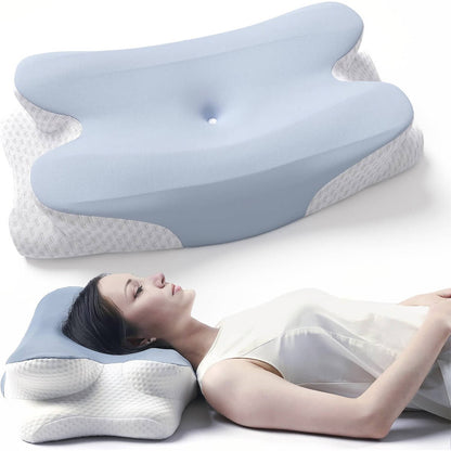Oreiller Cervical Wave® Contour avec Housse Soie de Glace — Alignement et Fraîcheur