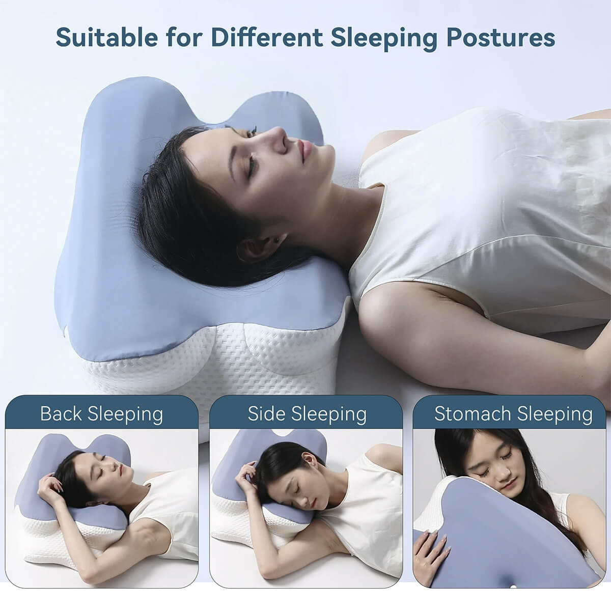 Oreiller Cervical Wave® Contour avec Housse Soie de Glace — Alignement et Fraîcheur