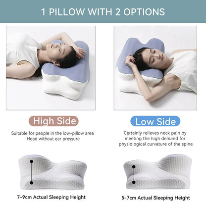 Oreiller Cervical Wave® Contour avec Housse Soie de Glace — Alignement et Fraîcheur