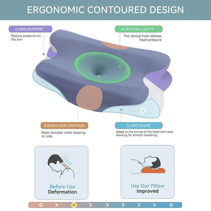 Oreiller Cervical Wave® Contour avec Housse Soie de Glace — Alignement et Fraîcheur