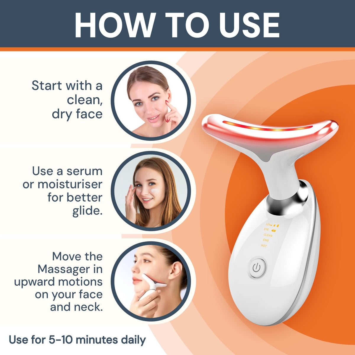 Bâton Facial 4-en-1 en Lumière Rouge — Anti-Âge, Fermeté et Éclat