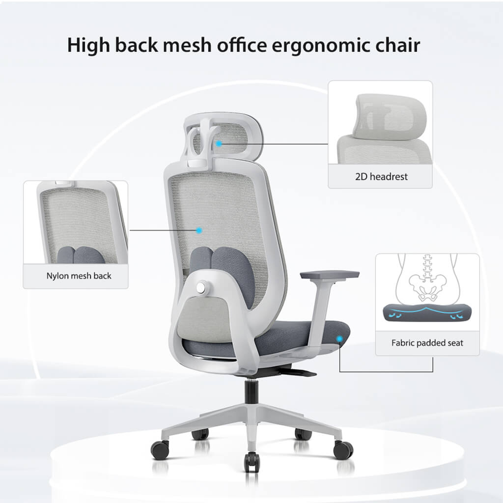 Chaise de Bureau Ergonomique Aera en Maille — 7 Couleurs disponibles