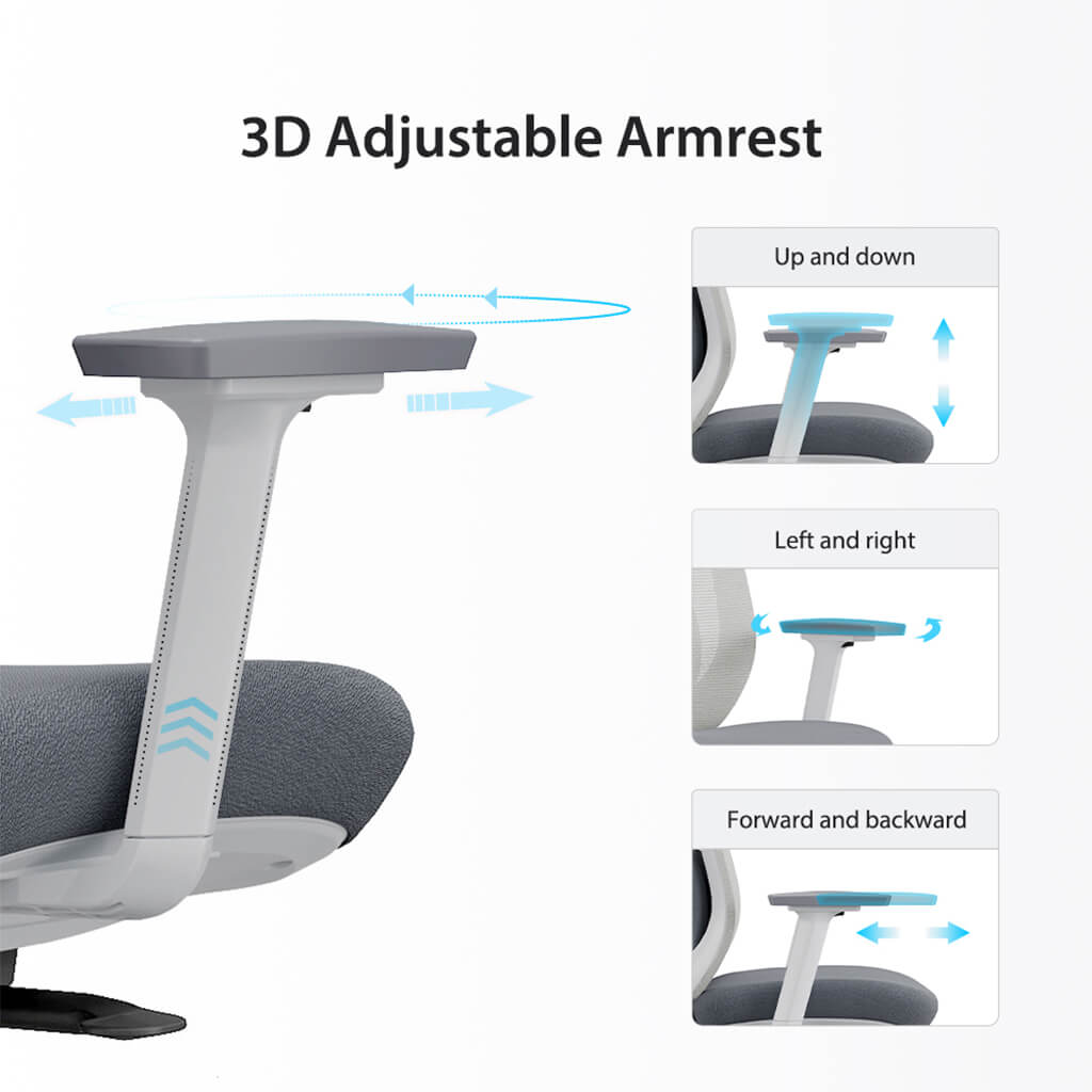 Chaise de Bureau Ergonomique Aera en Maille — 7 Couleurs disponibles