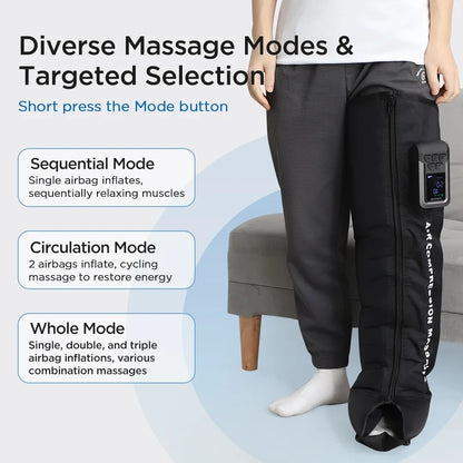 Masseur à Compression d'Air pour Jambes Sans Fil — Circulation et Récupération