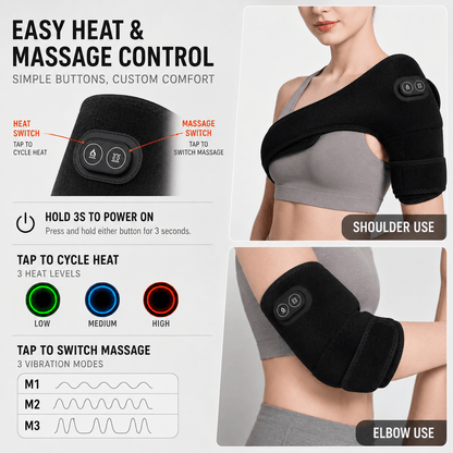 USB Heated Shoulder Bandage - 3-in-1 Joint Relief