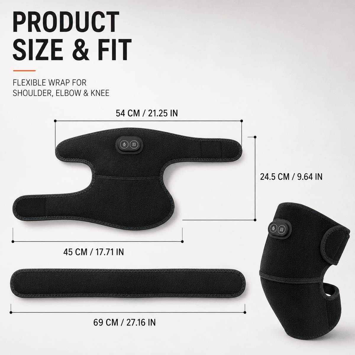 USB Heated Shoulder Bandage - 3-in-1 Joint Relief