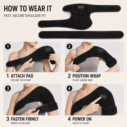 USB Heated Shoulder Bandage - 3-in-1 Joint Relief