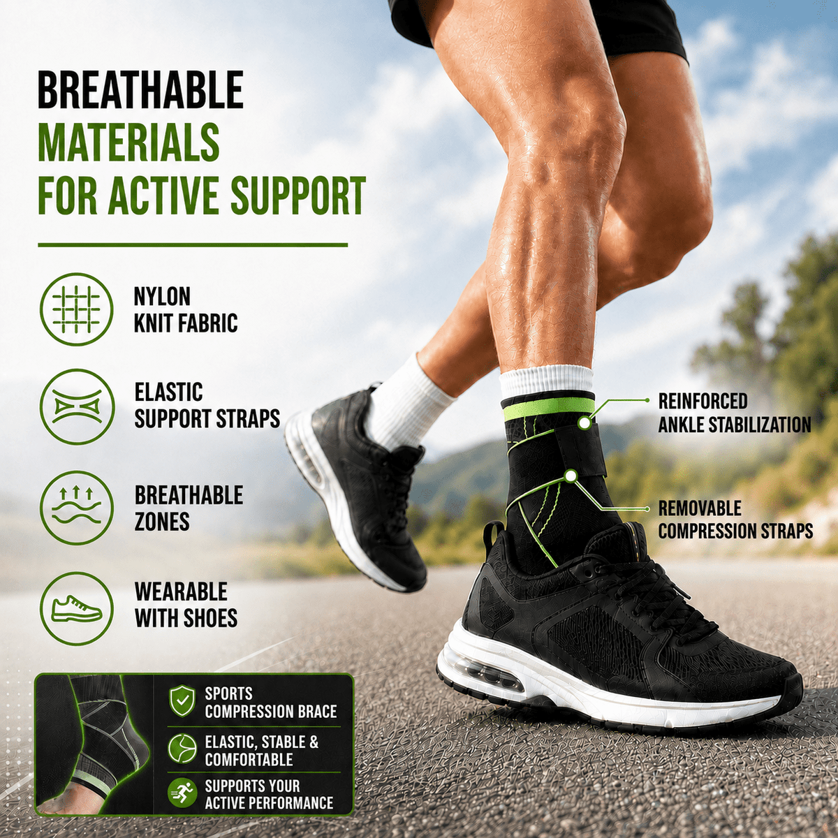 Adjustable Ankle Bandage - Sport Progressive Recovery Return