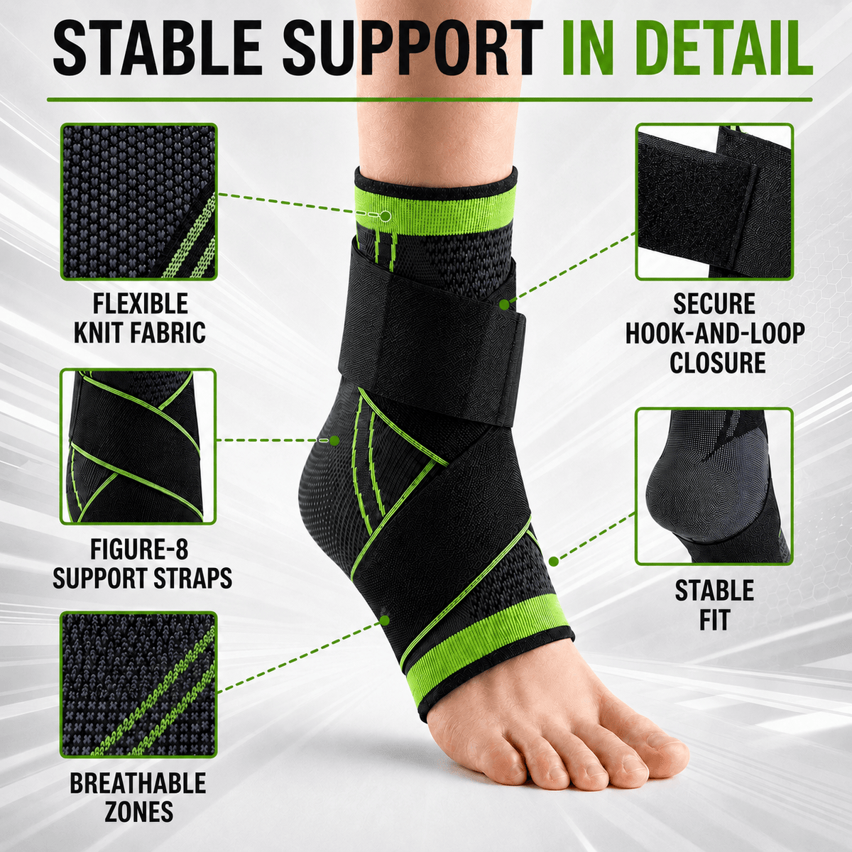 Adjustable Ankle Bandage - Sport Progressive Recovery Return