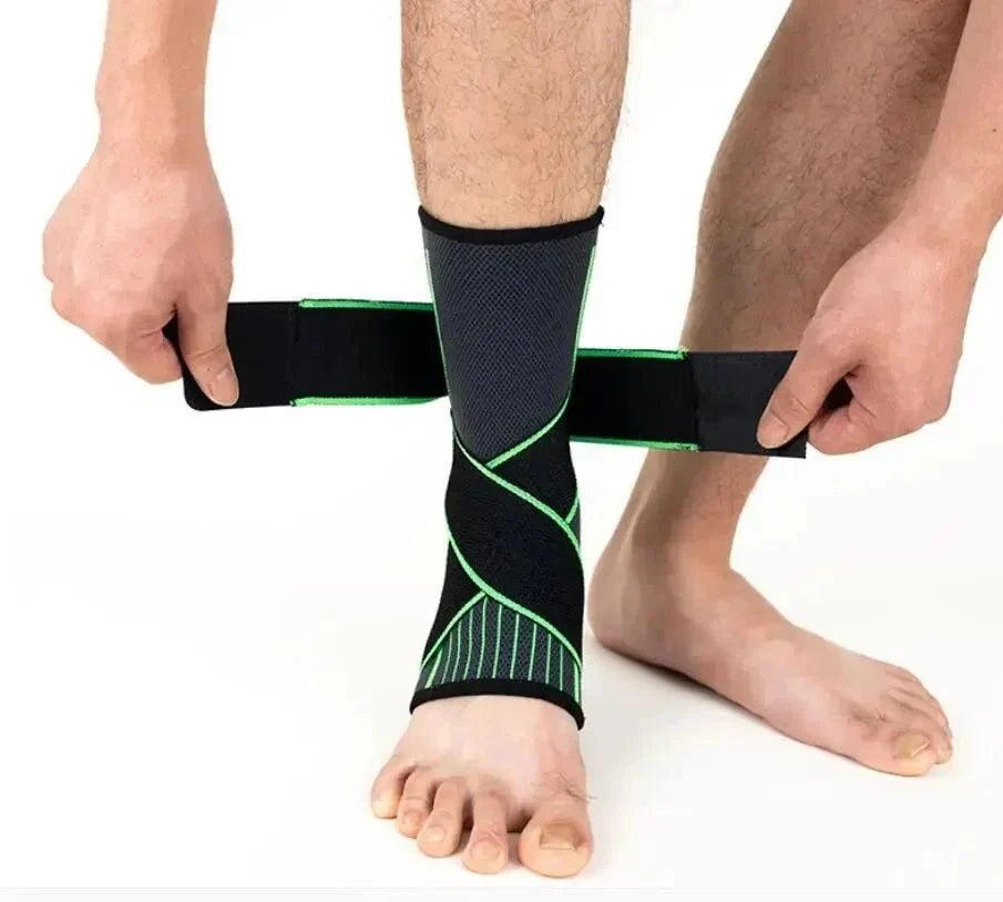 Adjustable Green Ankle Bandage - Sport & Active Recovery