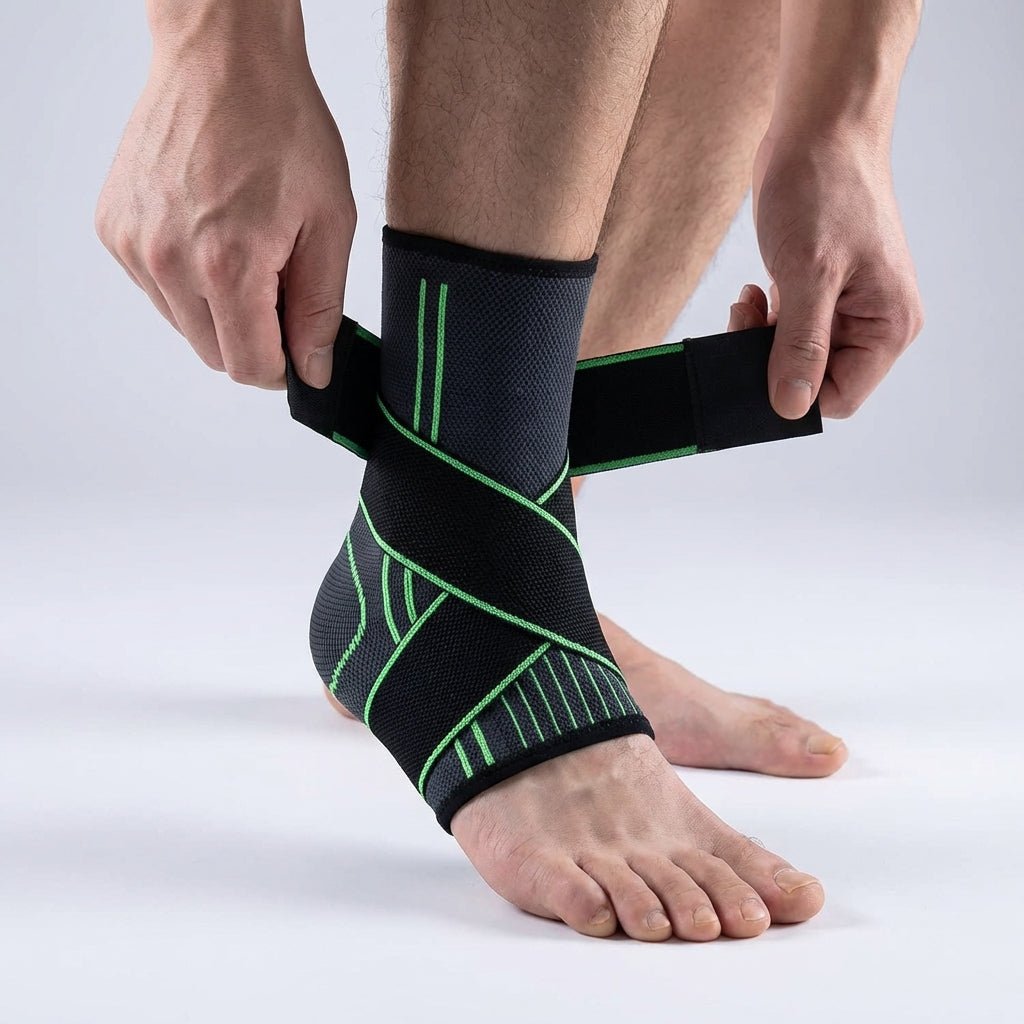 Adjustable Green Ankle Bandage - Sport & Active Recovery