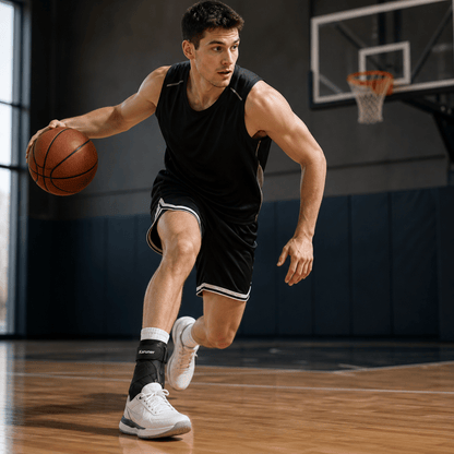 Ankle Brace with Lateral Stabilizers - Low Profile Adjustable