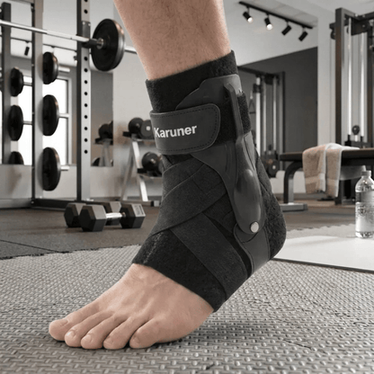 Ankle Brace with Lateral Stabilizers - Low Profile Adjustable