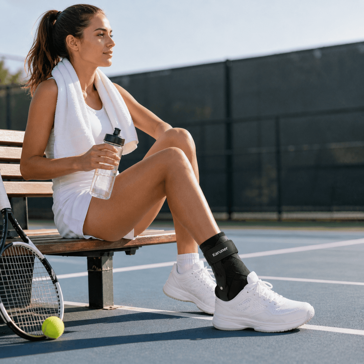 Ankle Brace with Lateral Stabilizers - Low Profile Adjustable