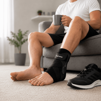 Ankle Brace with Lateral Stabilizers - Low Profile Adjustable