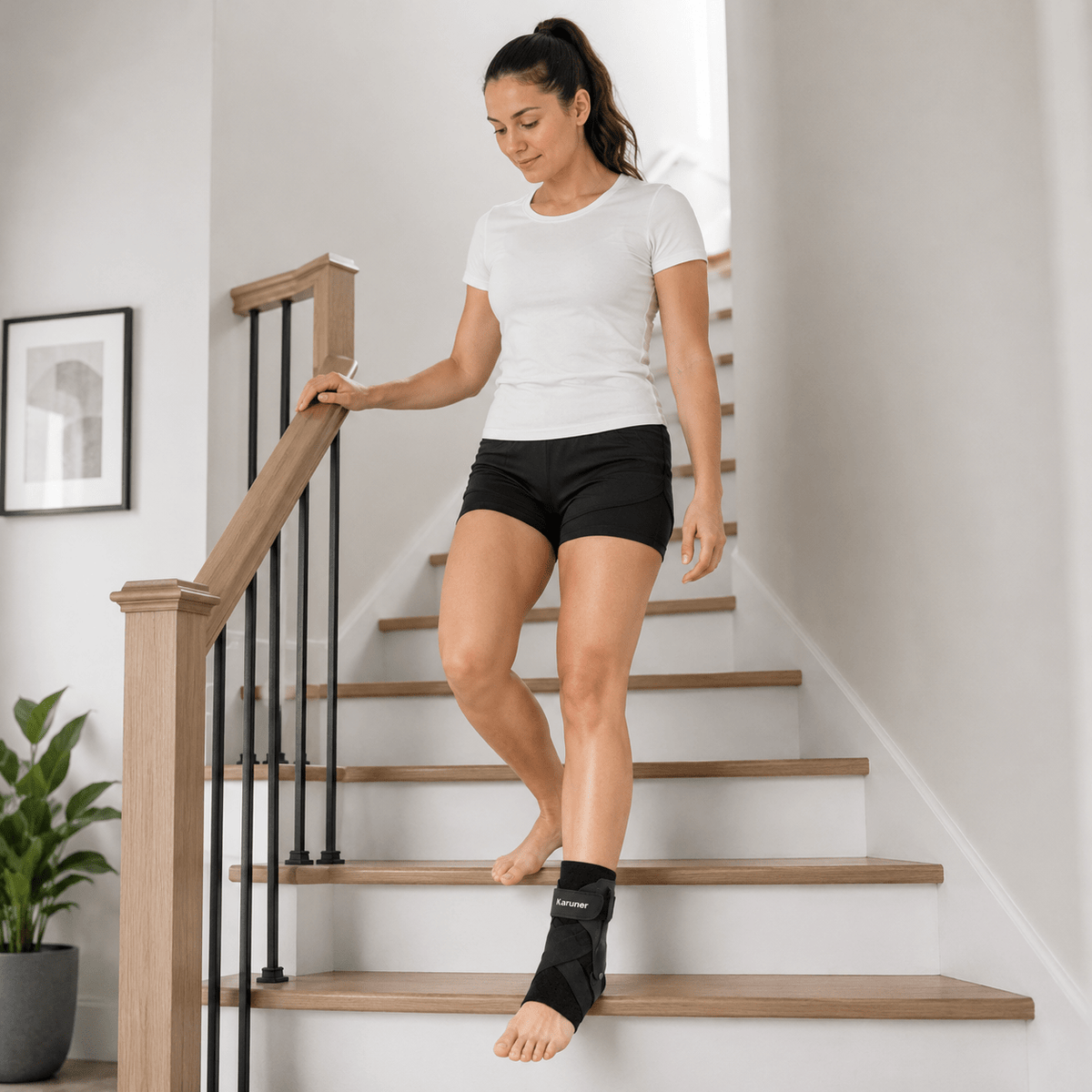 Ankle Brace with Lateral Stabilizers - Low Profile Adjustable