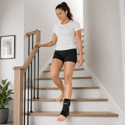 Ankle Brace with Lateral Stabilizers - Low Profile Adjustable