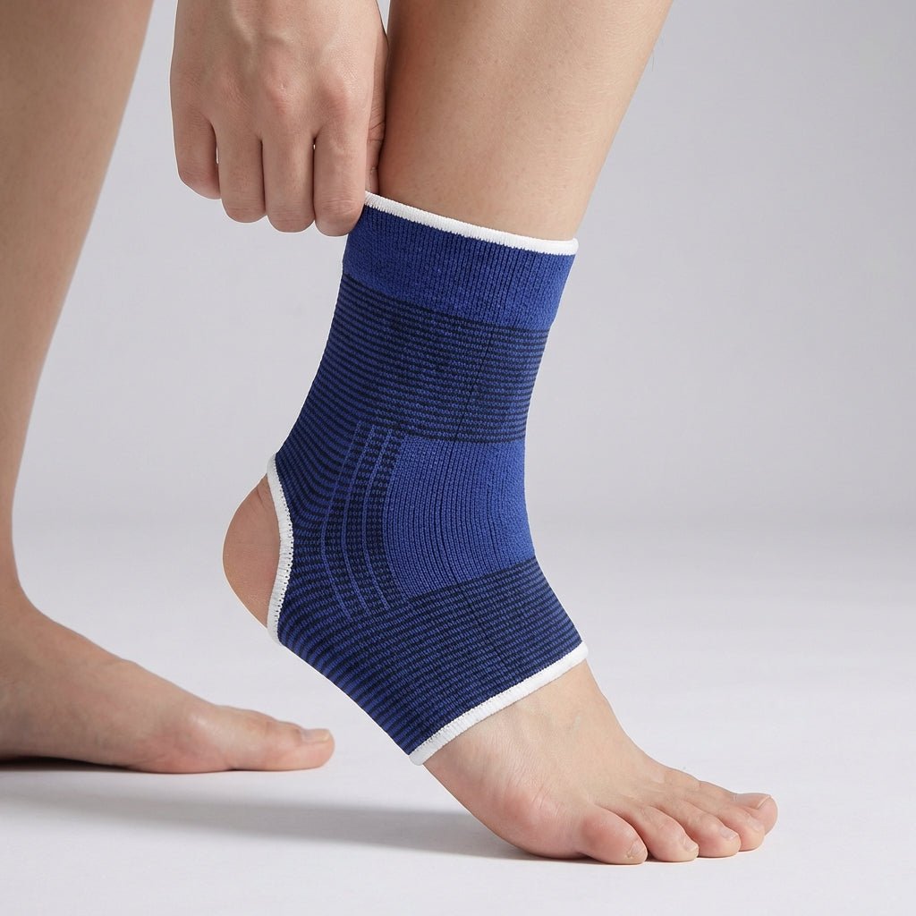 Ankle Brace with Compression Strap - Adjustable 1 or 2 Pieces