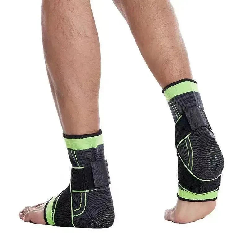 Ankle Brace with Compression Strap - Adjustable 1 or 2 Pieces