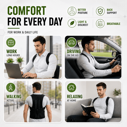 One-Piece Full Back Brace - Complete Spinal Postural Support