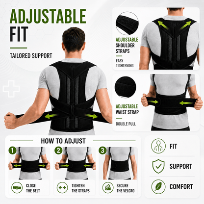 One-Piece Full Back Brace - Complete Spinal Postural Support