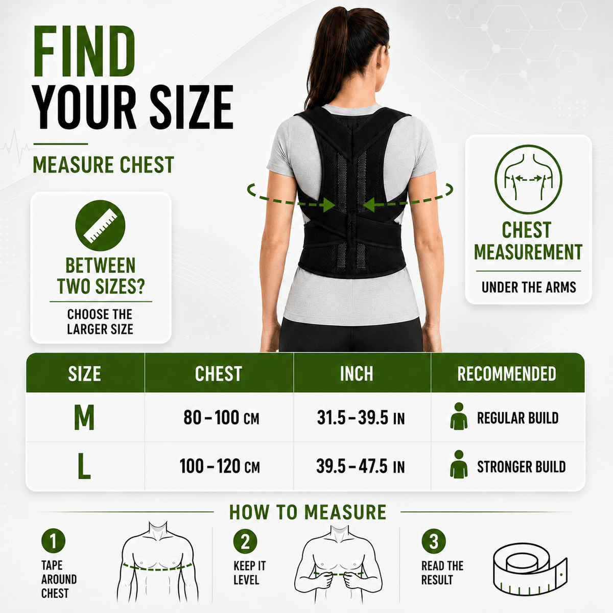 One-Piece Full Back Brace - Complete Spinal Postural Support