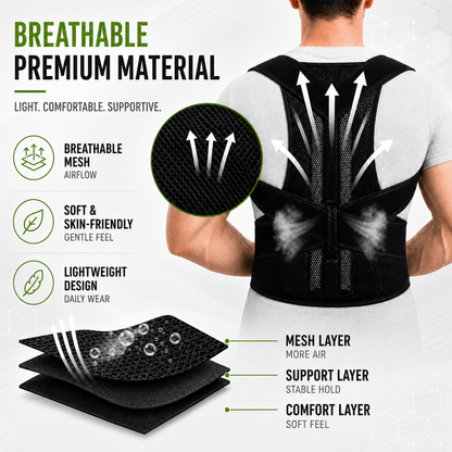 One-Piece Full Back Brace - Complete Spinal Postural Support