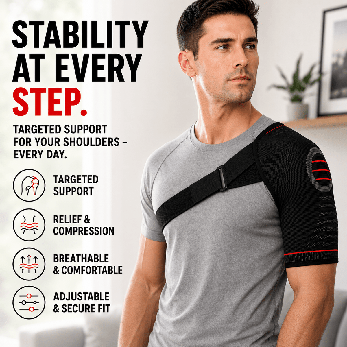 Rotator Cuff Shoulder Brace - Adjustable Sport & Recovery