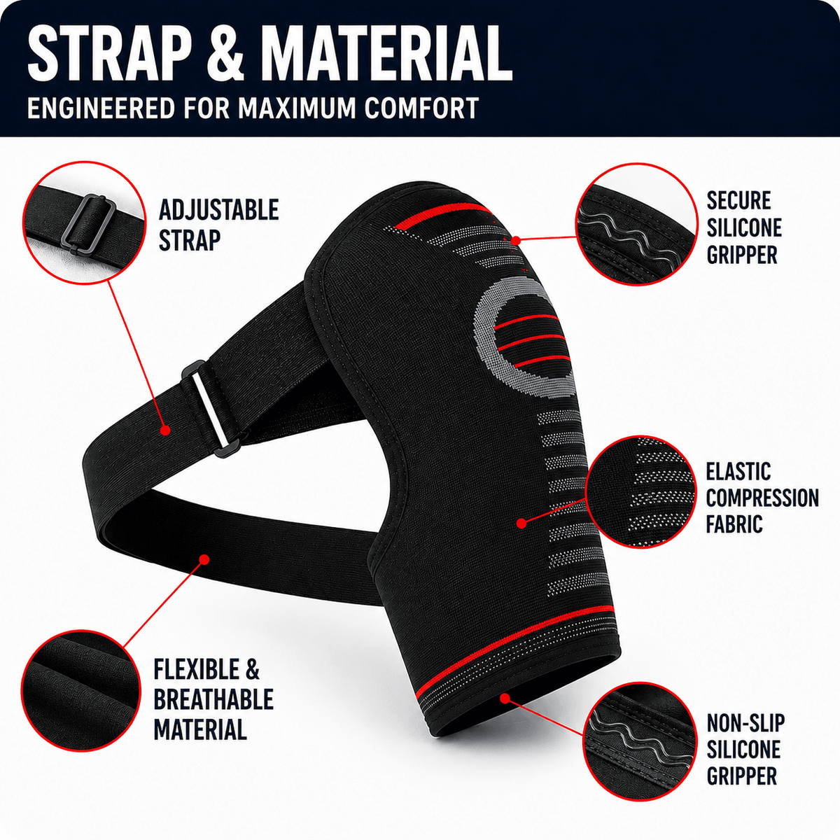 Rotator Cuff Shoulder Brace - Adjustable Sport & Recovery