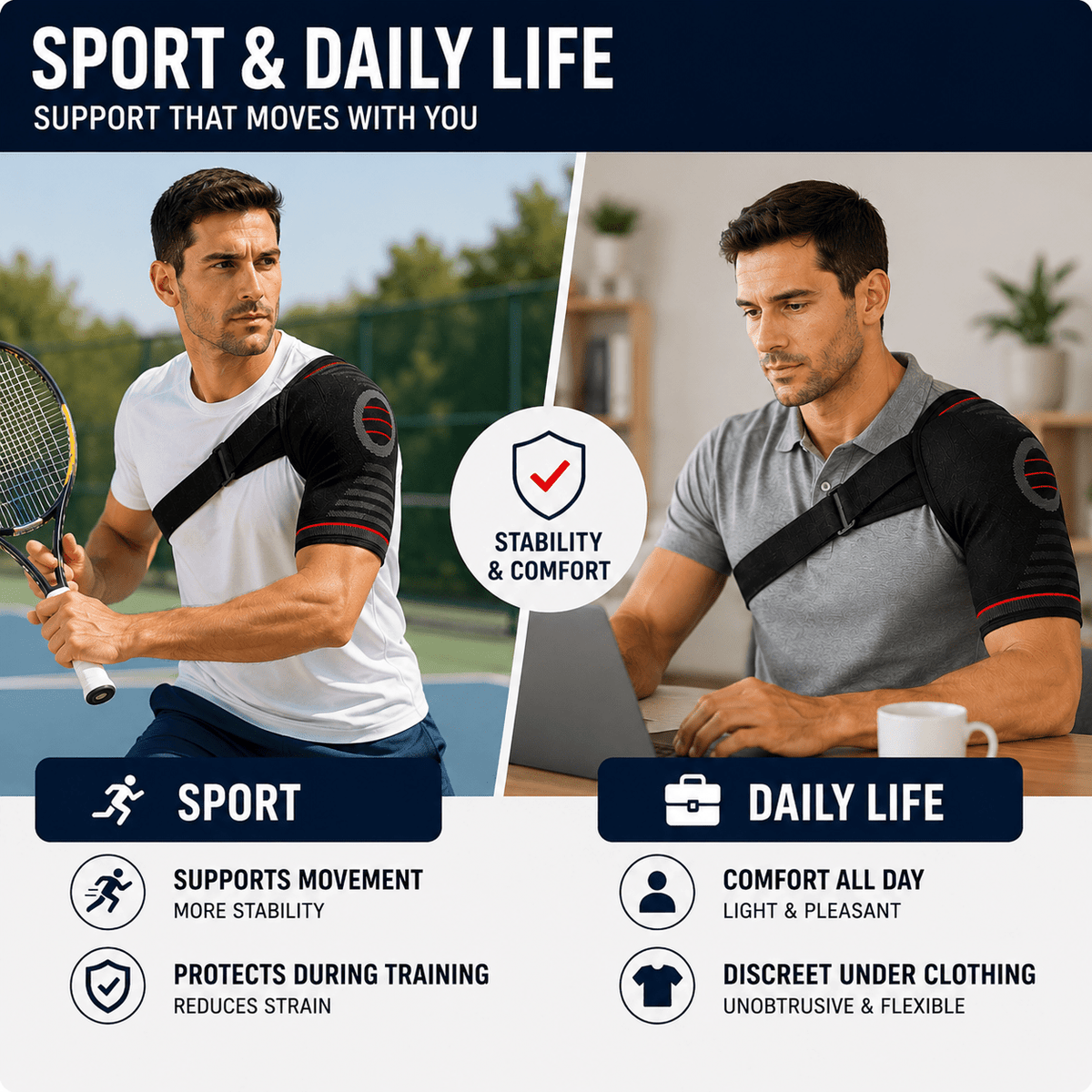 Rotator Cuff Shoulder Brace - Adjustable Sport & Recovery