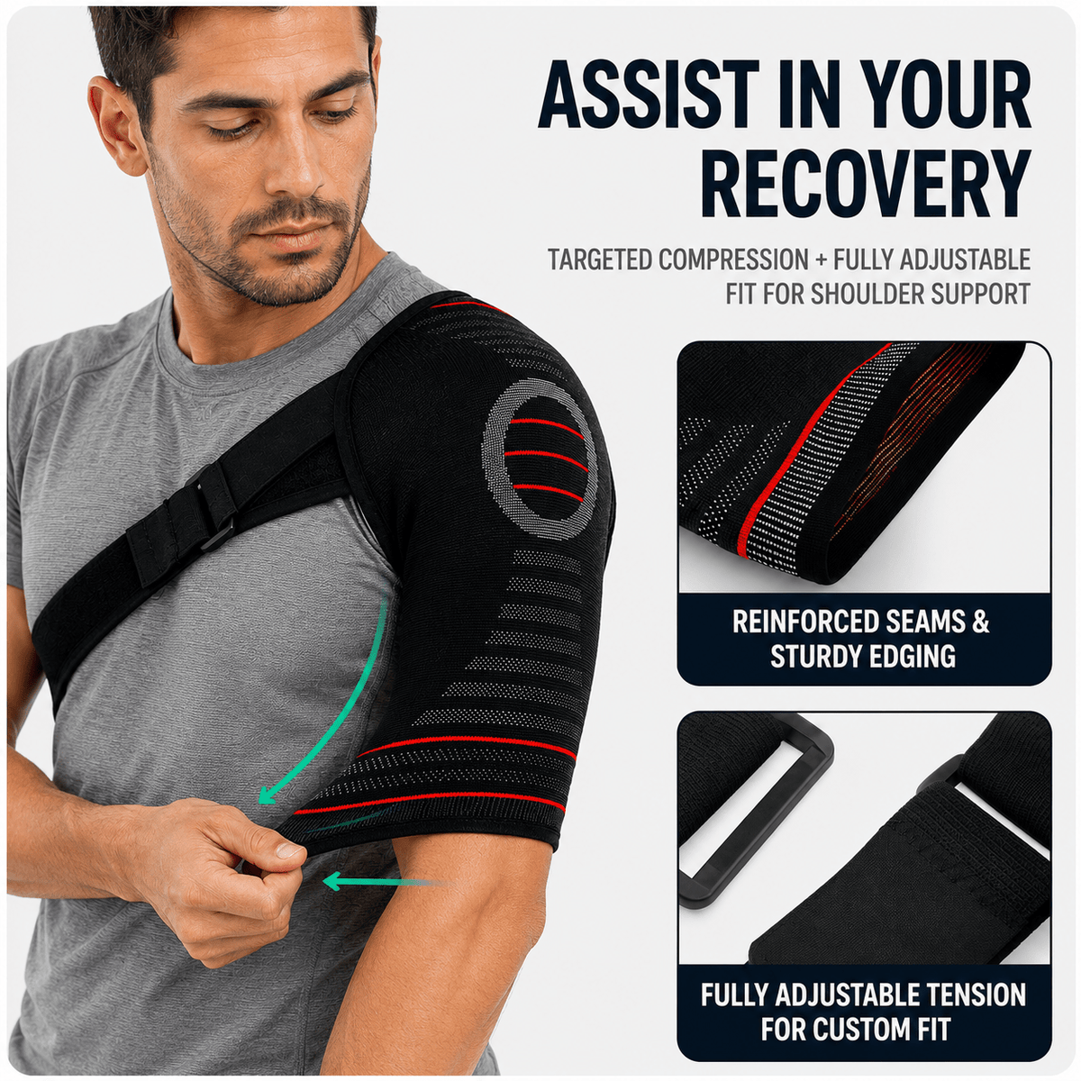 Rotator Cuff Shoulder Brace - Adjustable Sport & Recovery