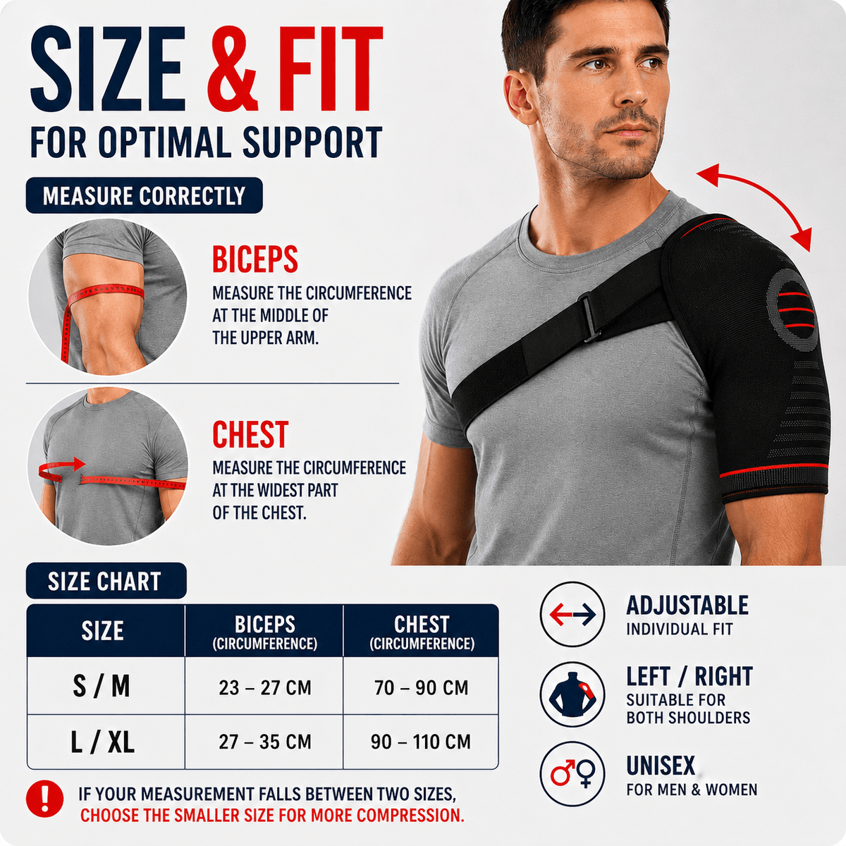 Rotator Cuff Shoulder Brace - Adjustable Sport & Recovery