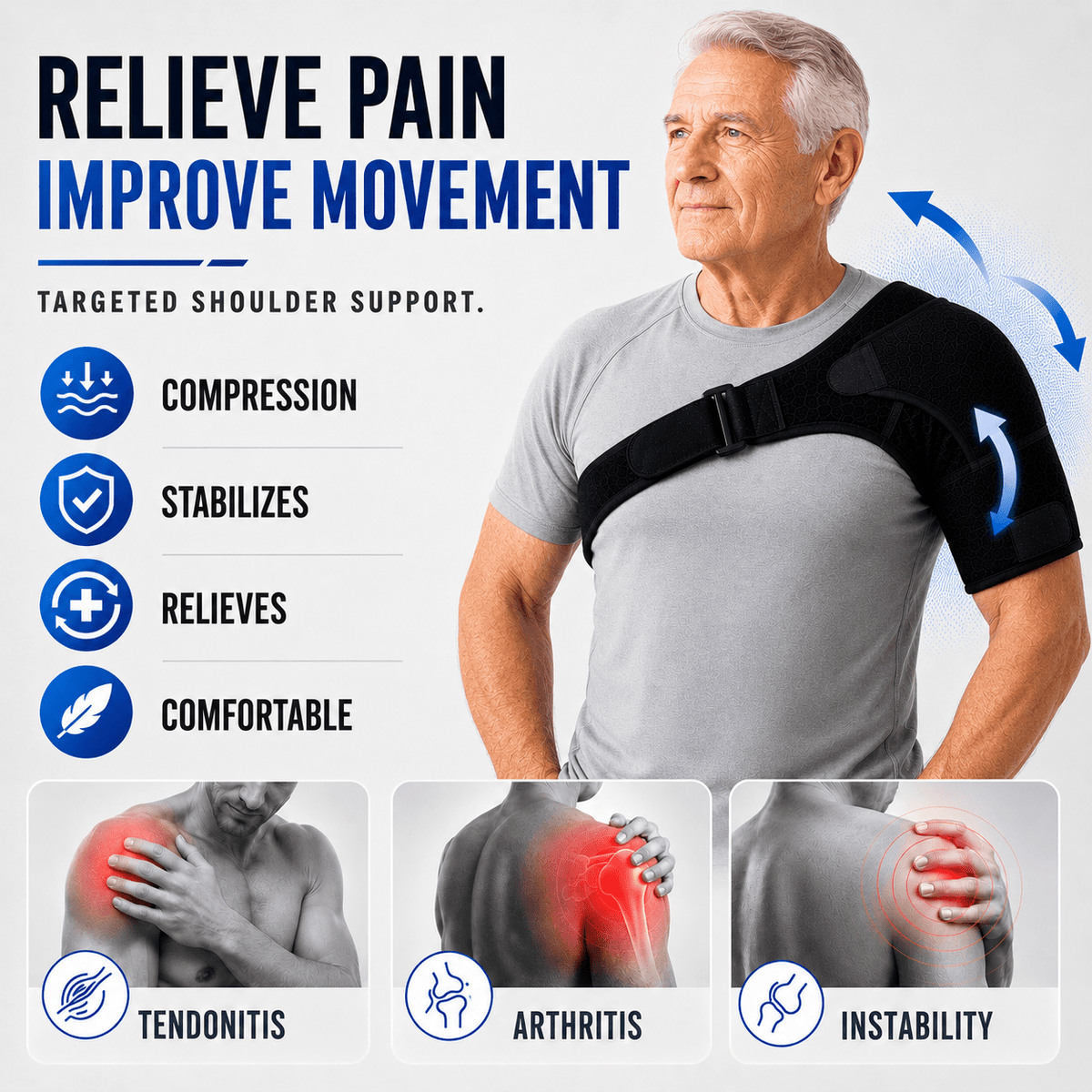 Orthopedic Shoulder Brace Adjustable - Left or Right Choice