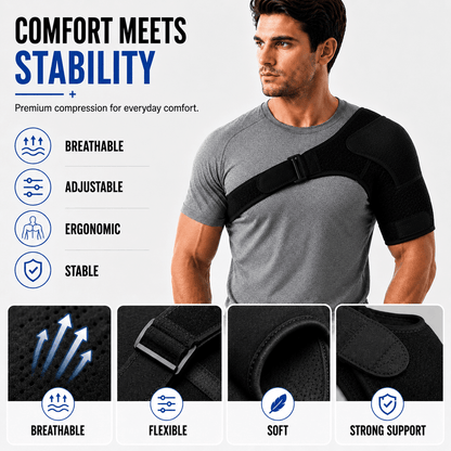 Unilateral Shoulder Brace with Pressure Pad - Adjustable Targeted